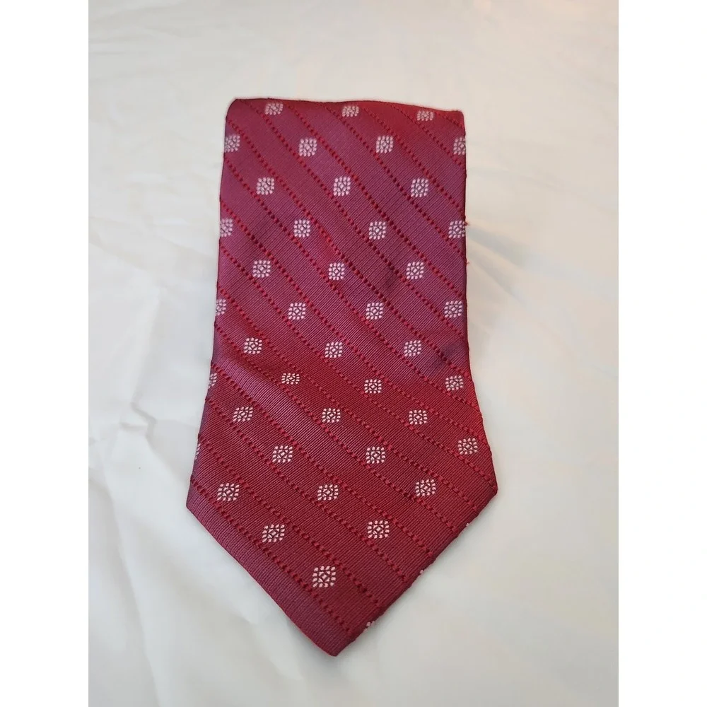Joseph‎ Abboud Men's Red Striped Neck Tie 100% Silk Men's Tie